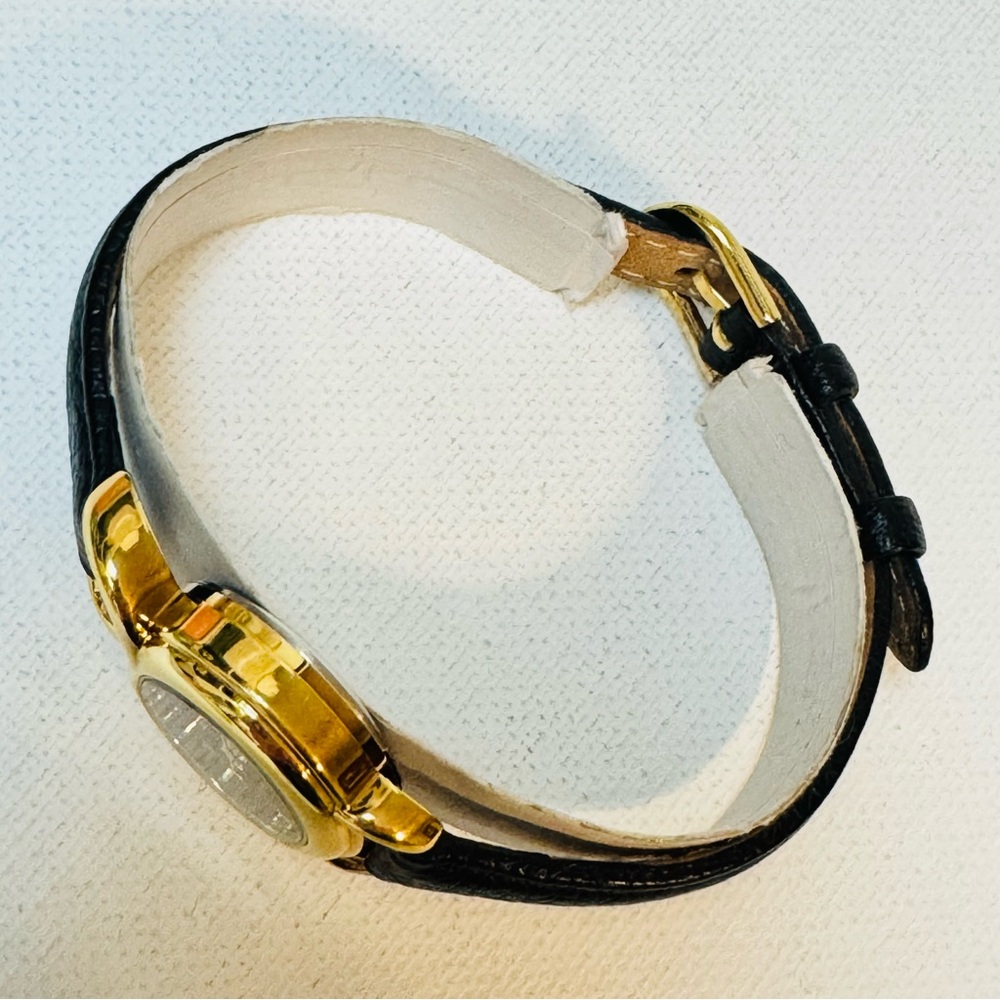 Avon Diamond Small Face Women's Watch Gold Black Dial Leather 2007 F313928-1/P - Picture 5 of 14
